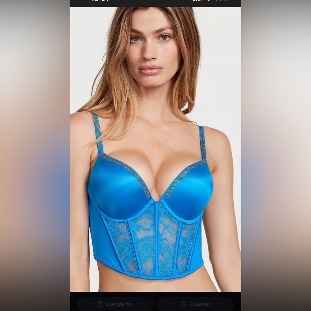 Victoria Secret Blue Lace Bustier Bra - Women's Intimates